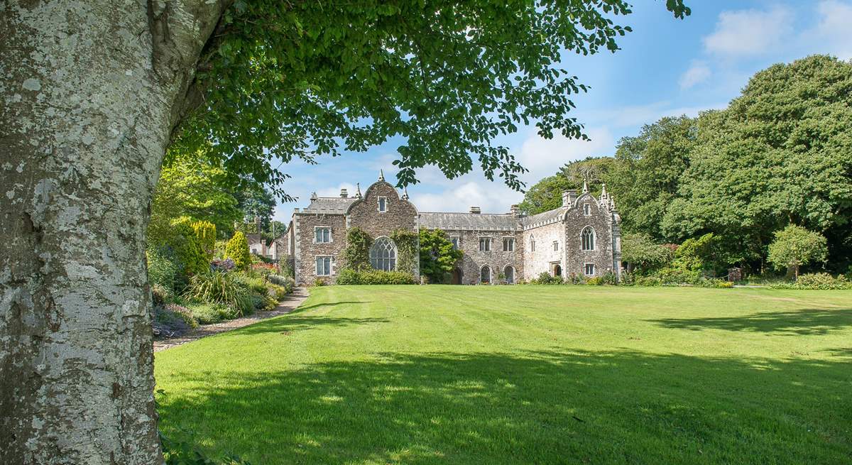 The majestic 17th Century manor of Trewan Hall  takes centre stage on the estate.