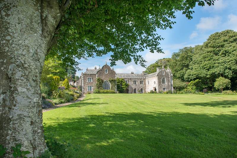 The majestic 17th Century manor of Trewan Hall  takes centre stage on the estate.