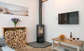 The Coach House has under-floor heating throughout and a gorgeous wood-burner making it even cosier for those out-of-season breaks - the generous owners provide this amount of wood for your stay. - Thumbnail Image