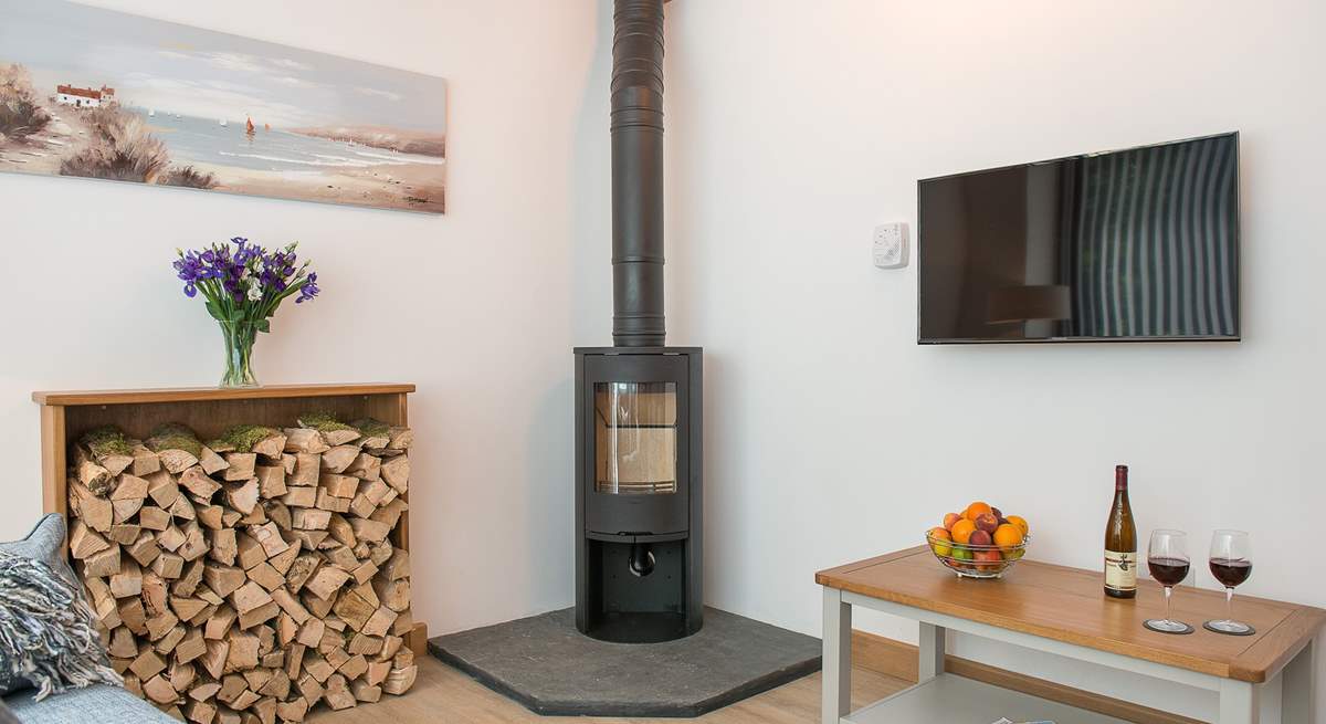 The Coach House has under-floor heating throughout and a gorgeous wood-burner making it even cosier for those out-of-season breaks - the generous owners provide this amount of wood for your stay.