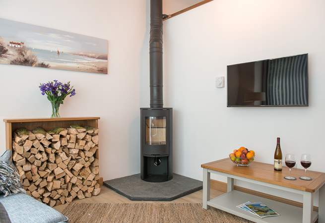 The Coach House has under-floor heating throughout and a gorgeous wood-burner making it even cosier for those out-of-season breaks - the generous owners provide this amount of wood for your stay.