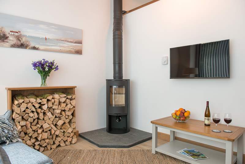 The Coach House has under-floor heating throughout and a gorgeous wood-burner making it even cosier for those out-of-season breaks - the generous owners provide this amount of wood for your stay.