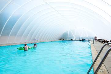 The swimming pool is open during the height of the season. Please check with the owners for the specific opening hours.
