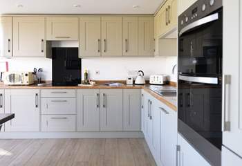 The fabulous kitchen is light and airy. 
