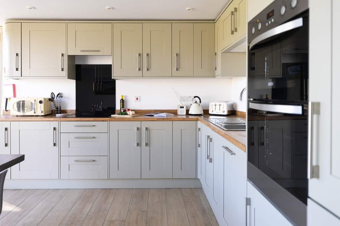 The fabulous kitchen is light and airy.