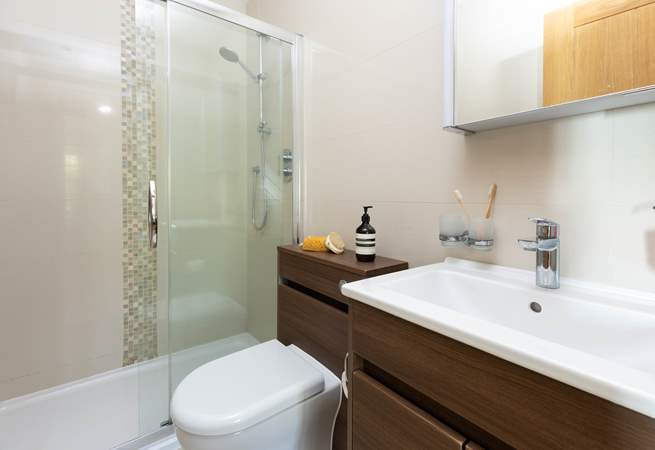The en suite shower-room in the main bedroom. 