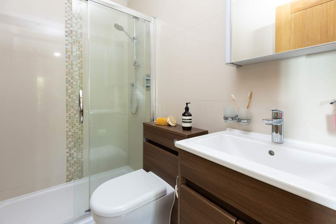 The en suite shower-room in the main bedroom.