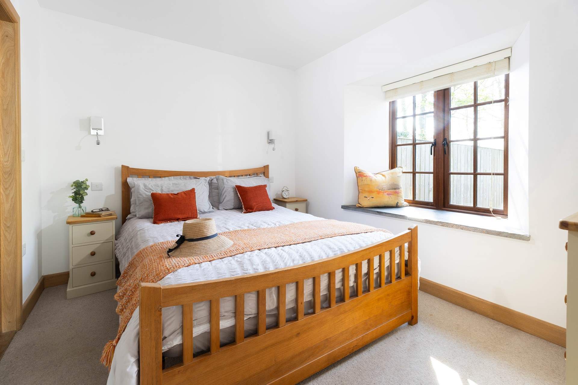 Warming tones are used in the bedrooms for a peaceful slumber. 