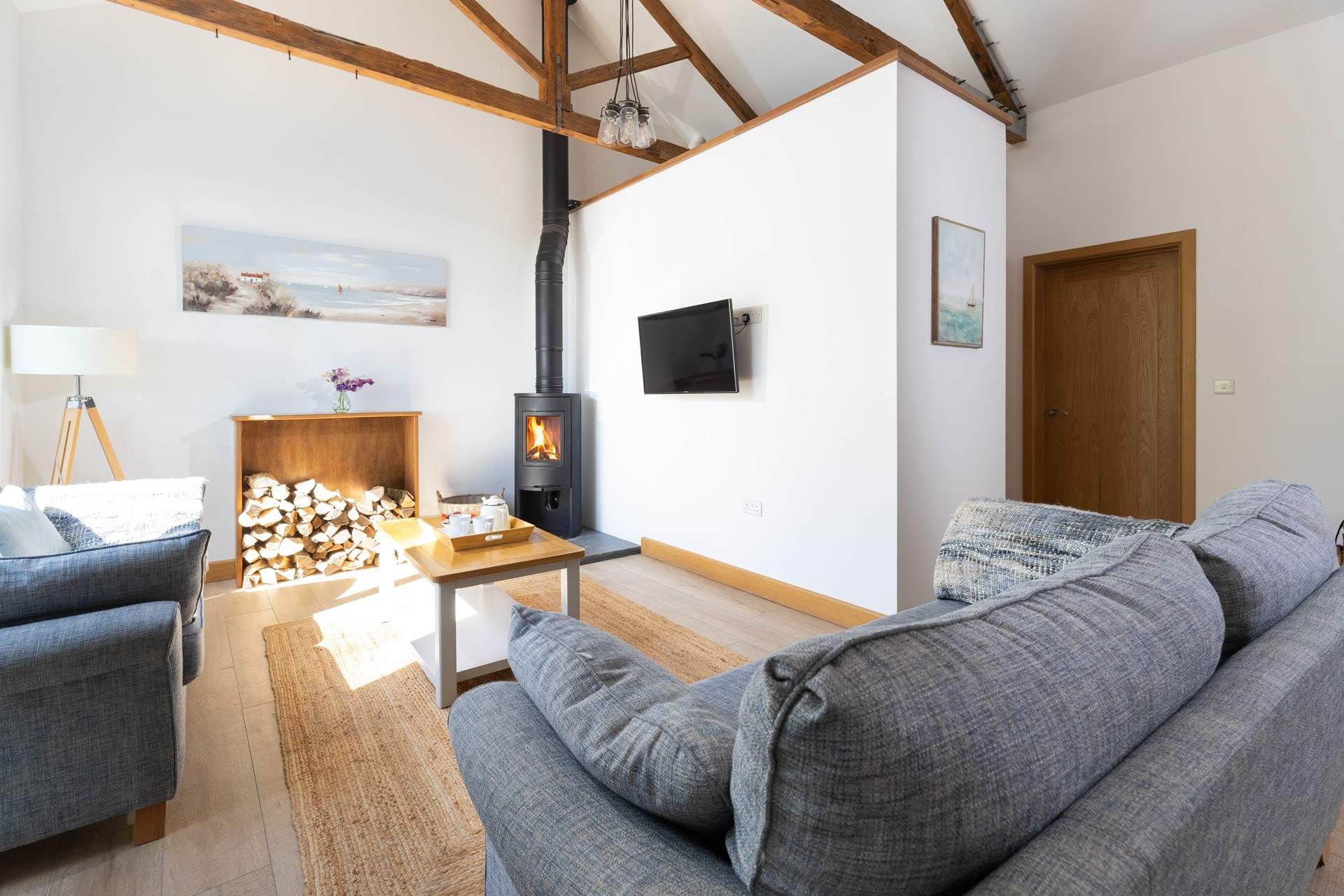 Cosy down in front of the fire after a day exploring the north coast. 