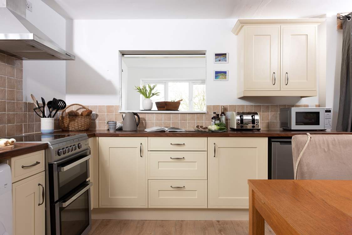 The kitchen is well-equipped for holiday catering.