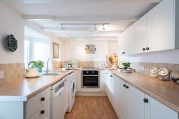 The galley kitchen is very well-equipped and includes a Nespresso machine.