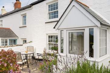 The sheltered garden at the front of the cottage is a delight.