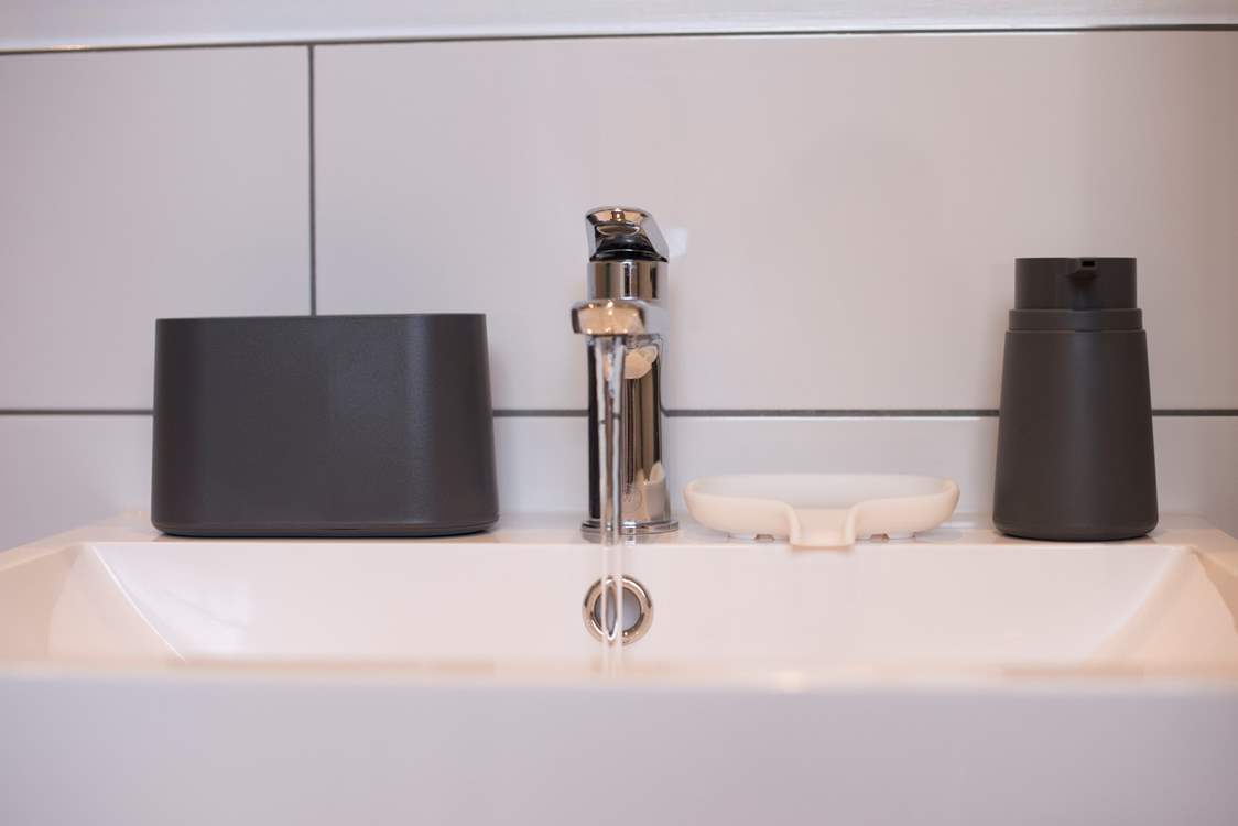 The wet-room sink.