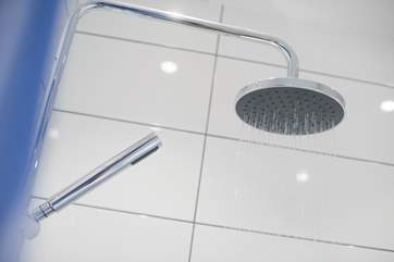 The wet-room shower.