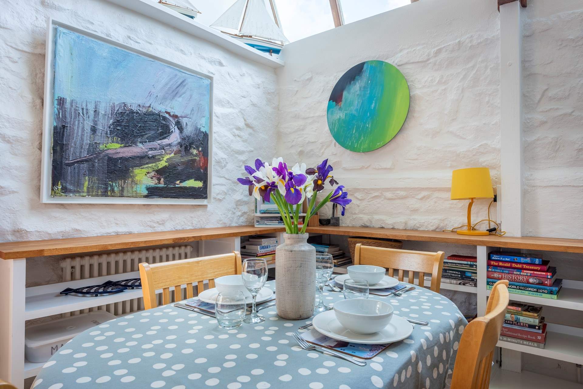 The home is full of beautiful art.