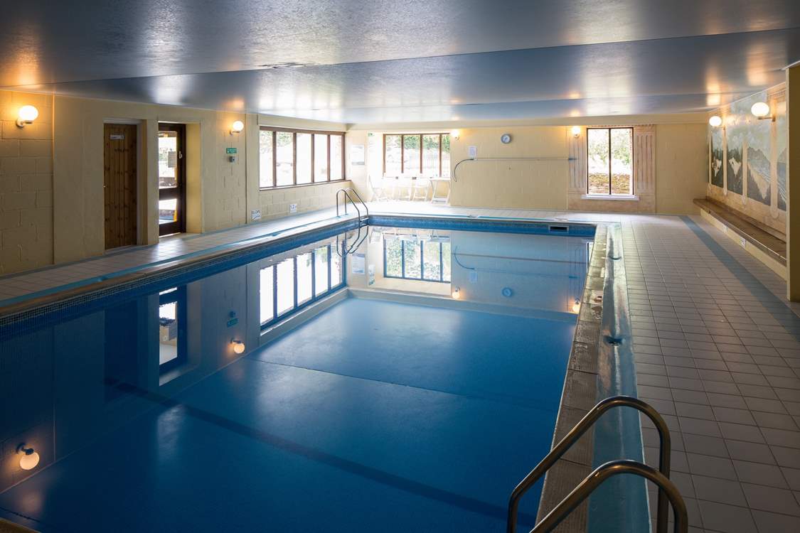 Stunning communal, indoor heated swimming pool.