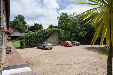 The car park. Your space is clearly marked (to the right of the red classic car).