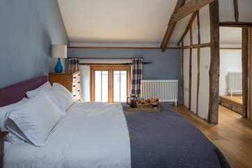 The main bedroom in Giles Cottage also has an en suite shower-room. Perfect for a good nights sleep after a full day of action.