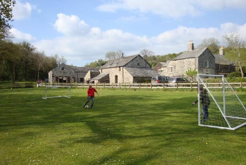 Football goals provide hours of entertainment for the more energetic members of the party.