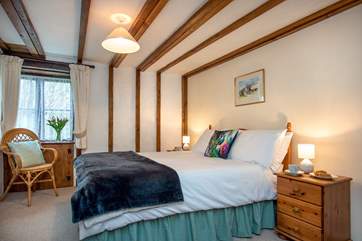 The cottage beams add to the character of Coombe Cottage.