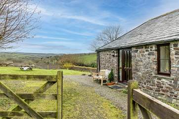 The private rear garden has beautiful views.