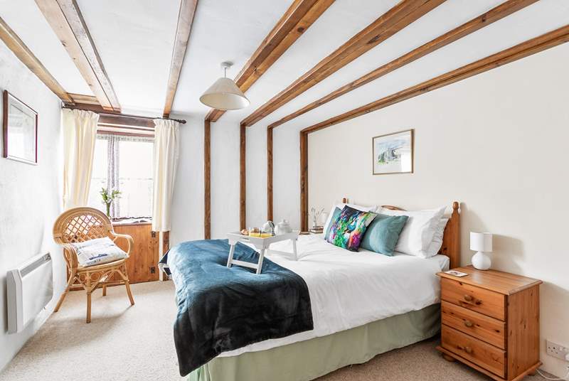 The pretty double bedroom  is on the ground floor and now offers a king-size double bed.