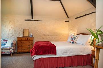 The comfy bedroom on the first floor.