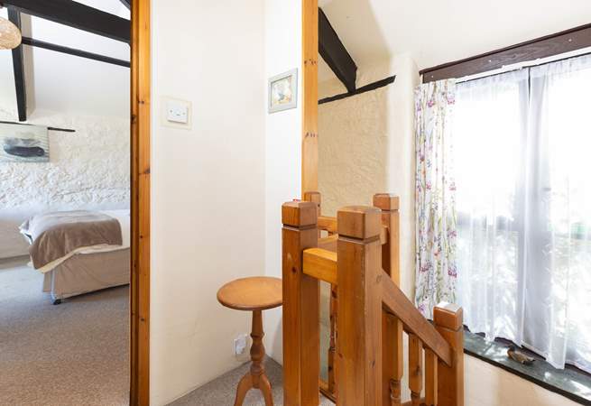 Head across the landing to the refurbed bathroom.