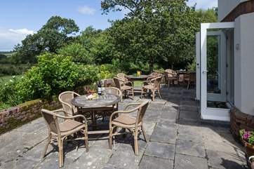 Plenty of seating on the terrace for the whole party to dine al fresco and enjoy this very special spot.