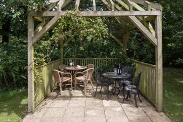Perhaps a picnic is not your thing. Why not bring a bottle of something tasty to this lovely spot in the memory garden and enjoy this glorious spot?