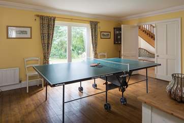 Table-tennis room provides the perfect entertainment on a rainy day.