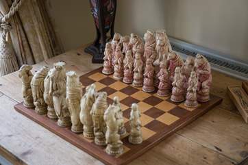 This amazing board awaits the chess players of the party.