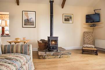The toasty wood-burner keeps the cottage nice and warm whatever the weather.