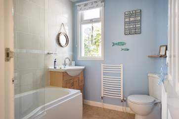 The family bathroom (with a fitted shower over the bath).