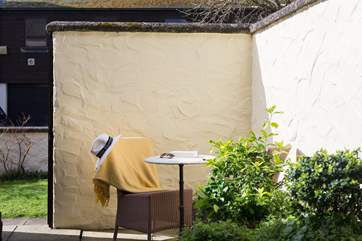 A quiet sheltered corner for relaxing with a book.