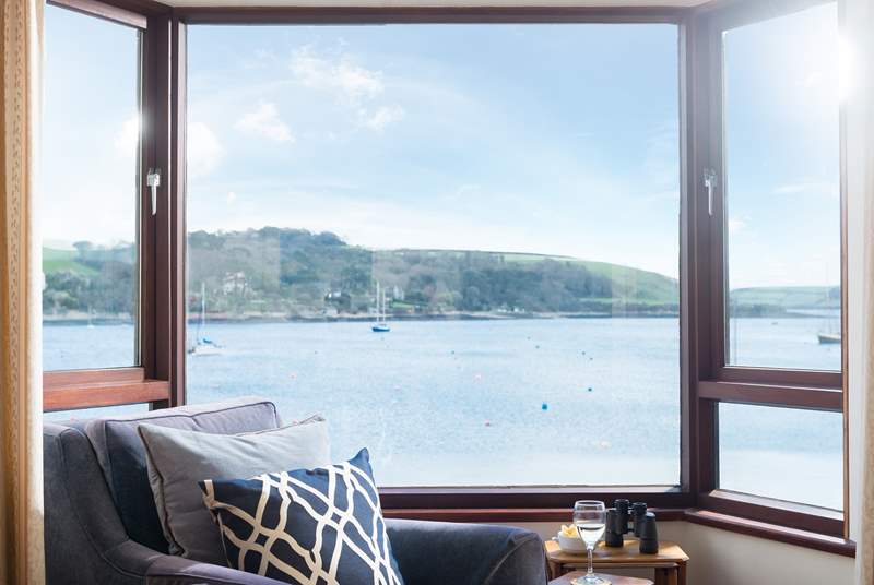 Superb views from the sitting-room (in summer there are yachts moored on the water).