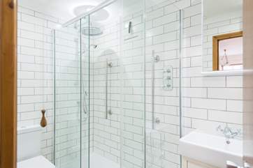 Another big shower cubicle with drench-head shower.