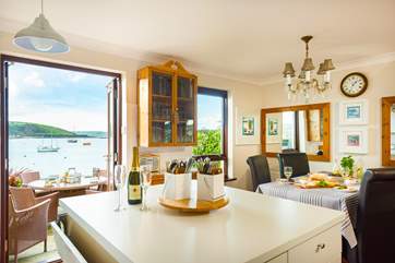 French doors open onto the terrace.
