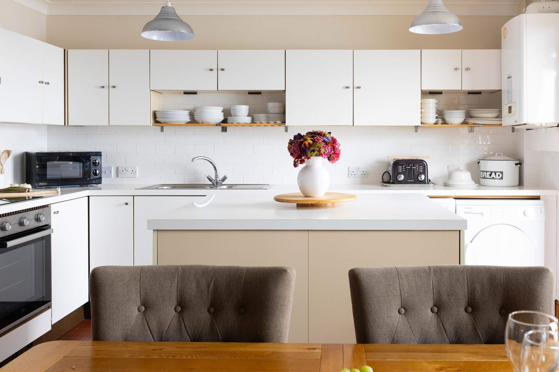 The kitchen has anything you might need for a feast. 