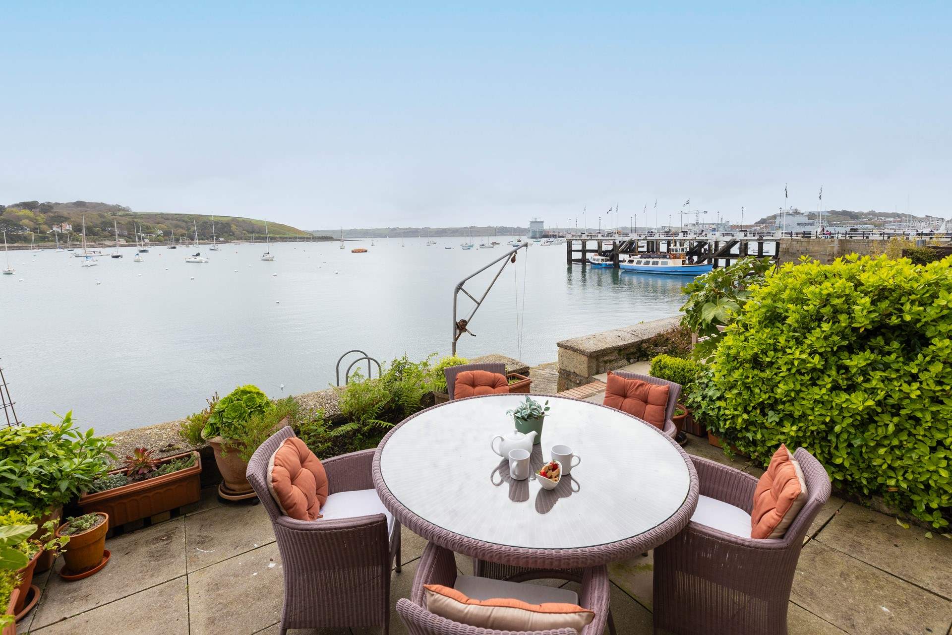What a stunning location, please be aware there is no gate or fence onto the quay so please take care. 