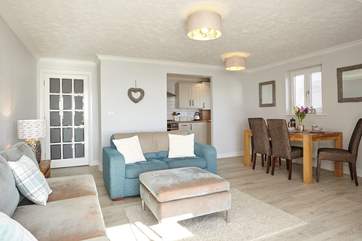 The bright, beautiful living area offers comfort and space for the whole family.