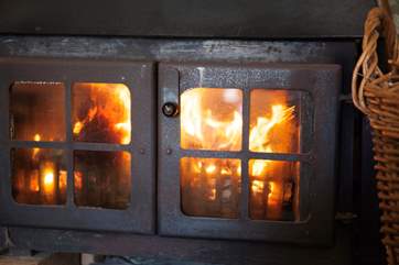 Keep warm in front of the log-burner.