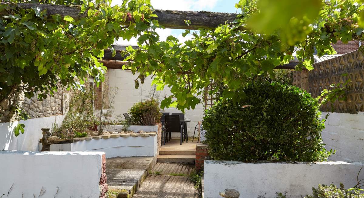 Access to the courtyard through the patio doors off the living area.