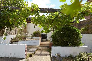 Access to the courtyard through the patio doors off the living area.