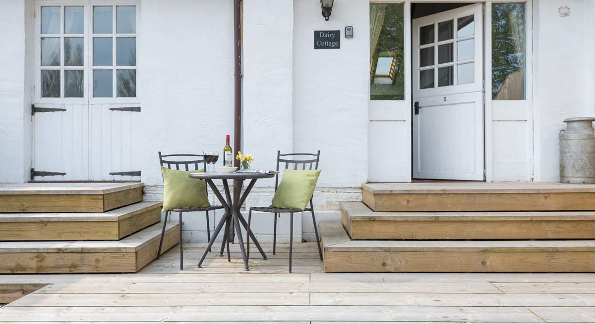 The doors from the sitting-room and the master bedroom open up onto the decking.