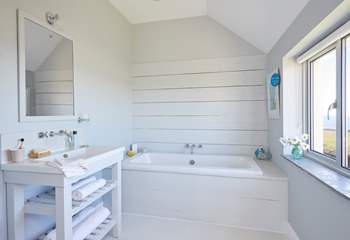 Bedroom 1 has a gorgeous en suite bathroom.