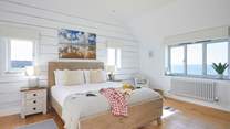 Bedroom 2 with king-size bed and more of those amazing views.