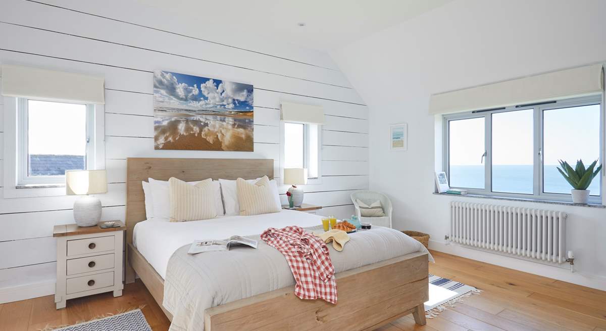 Bedroom 2 with king-size bed and more of those amazing views.