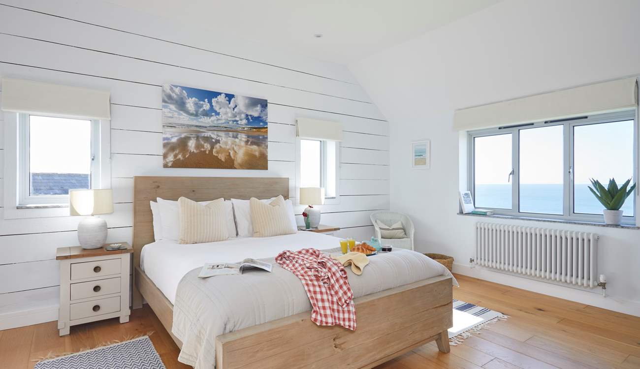 Bedroom 2 with king-size bed and more of those amazing views.