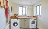 The handy utility-room with washing machine and tumble dryer. - Thumbnail Image